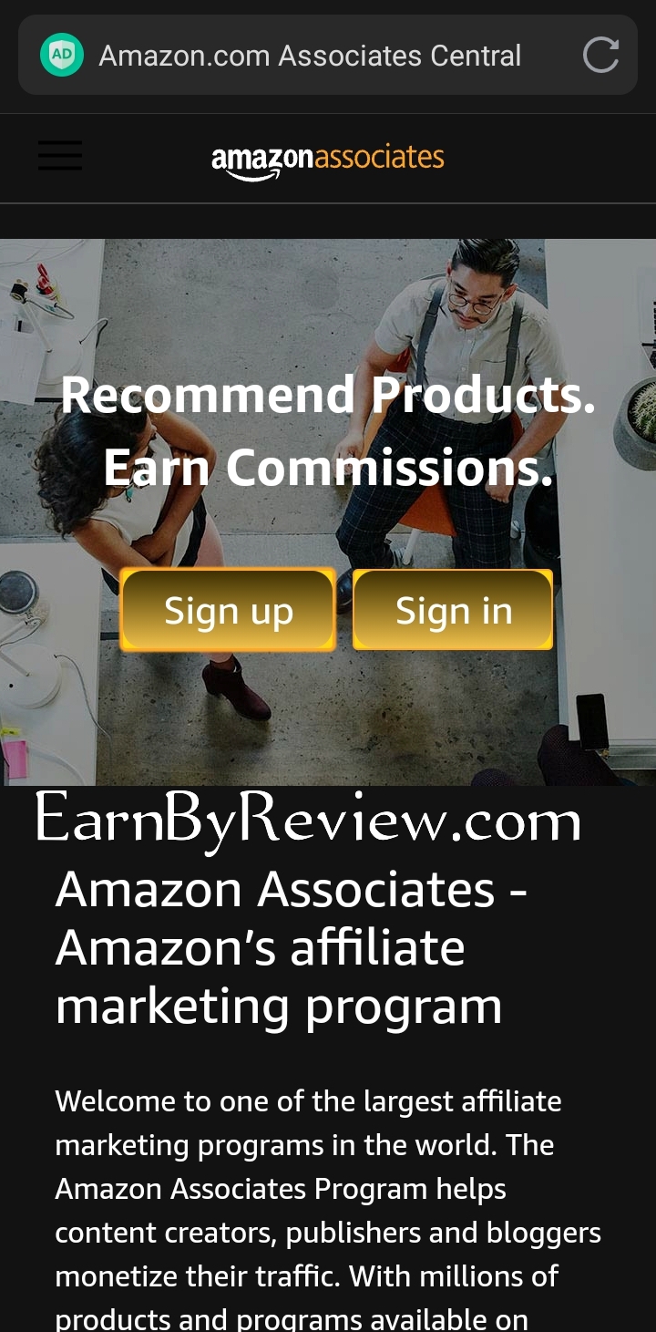 Amazon Affiliate Program sign up